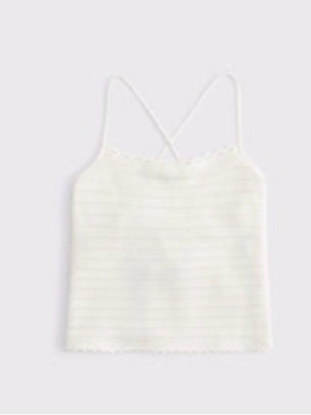 Abercrombie & Fitch Cream Crochet-Style Tie-Back Tank